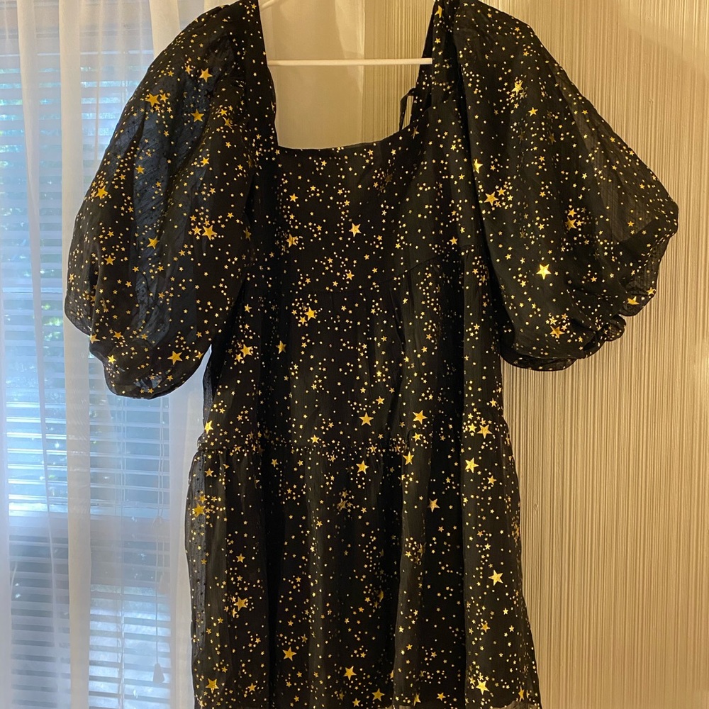 Nasty Gal black and gold star dress
